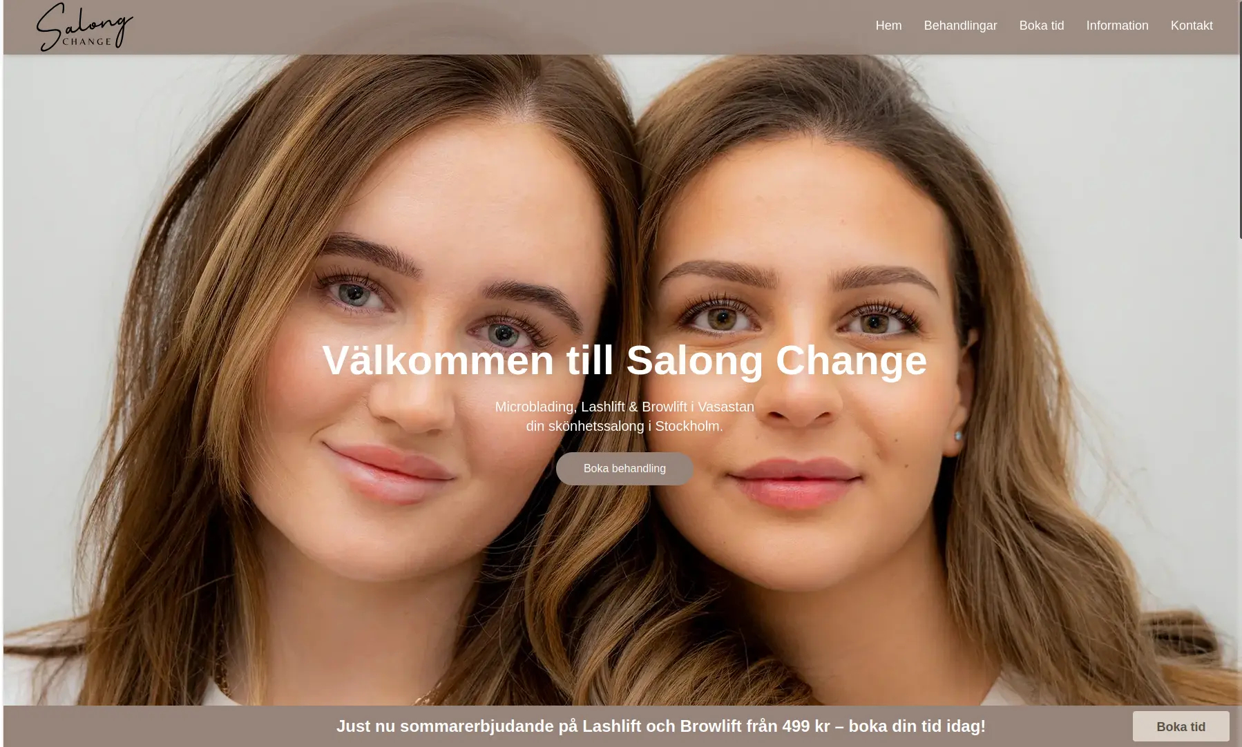 Hemsida vi byggt åt Salong Change i Stockholm